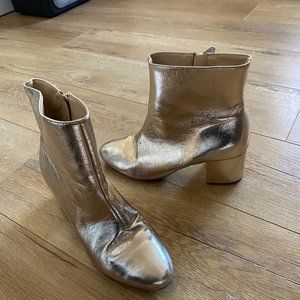 Gold Metallic Booties